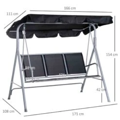 Outsunny Outdoor 3-Seater Swing Chair - Black - 84A-059BK -OUTSUNNY Sales Shop rds4d81859f73125a.jpg