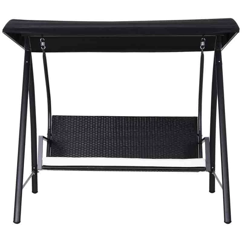 Outsunny 3 Seater Rattan Garden Swing Chair - Black - 01-0770 9 Outsunny 3 Seater Rattan Garden Swing Chair - Black - 01-0770 - Image 9