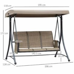 Outsunny 3 Person Porch Swing Chair With High Back - Brown - 84A-110V01 -OUTSUNNY Sales Shop sd5a1217f14d50fa2.jpg