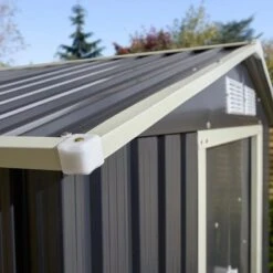 Rowlinson Trentvale 6x4 Metal Apex Shed Dark Grey - TV64APXDG -OUTSUNNY Sales Shop t v tv64apxdg 3