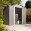 Rowlinson Trentvale 6x4 Metal Apex Shed Light Grey - TV64APXLG -OUTSUNNY Sales Shop t v tv64apxlg