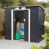 Rowlinson Trentvale 6x4 Metal Pent Shed Dark Grey - TV64PENDG 21 Rowlinson Trentvale 6x4 Metal Pent Shed Dark Grey - TV64PENDG -OUTSUNNY Sales Shop t v tv64pendg