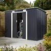 Rowlinson Trentvale 8x4 Metal Pent Shed Dark Grey - TV84PENDG 6 Rowlinson Trentvale 8x4 Metal Pent Shed Dark Grey - TV84PENDG -OUTSUNNY Sales Shop t v tv84pendg