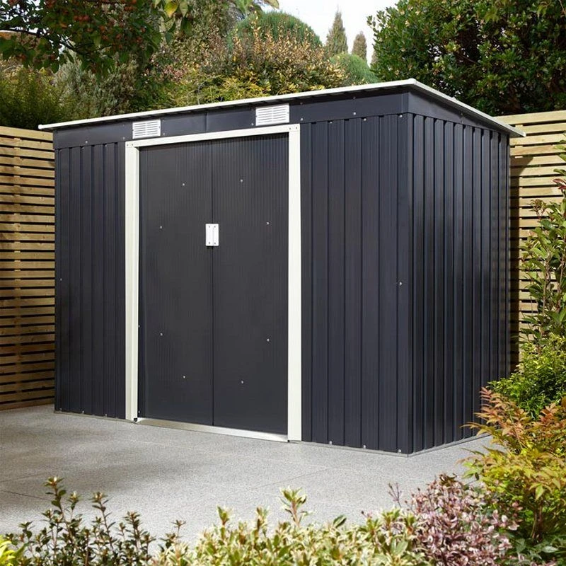 Rowlinson Trentvale 8x4 Metal Pent Shed Dark Grey - TV84PENDG 2 Rowlinson Trentvale 8x4 Metal Pent Shed Dark Grey - TV84PENDG - Image 2
