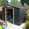 Rowlinson Trentvale 8x6 Metal Apex Shed Dark Grey - TV86APXDG -OUTSUNNY Sales Shop t v tv86apxdg