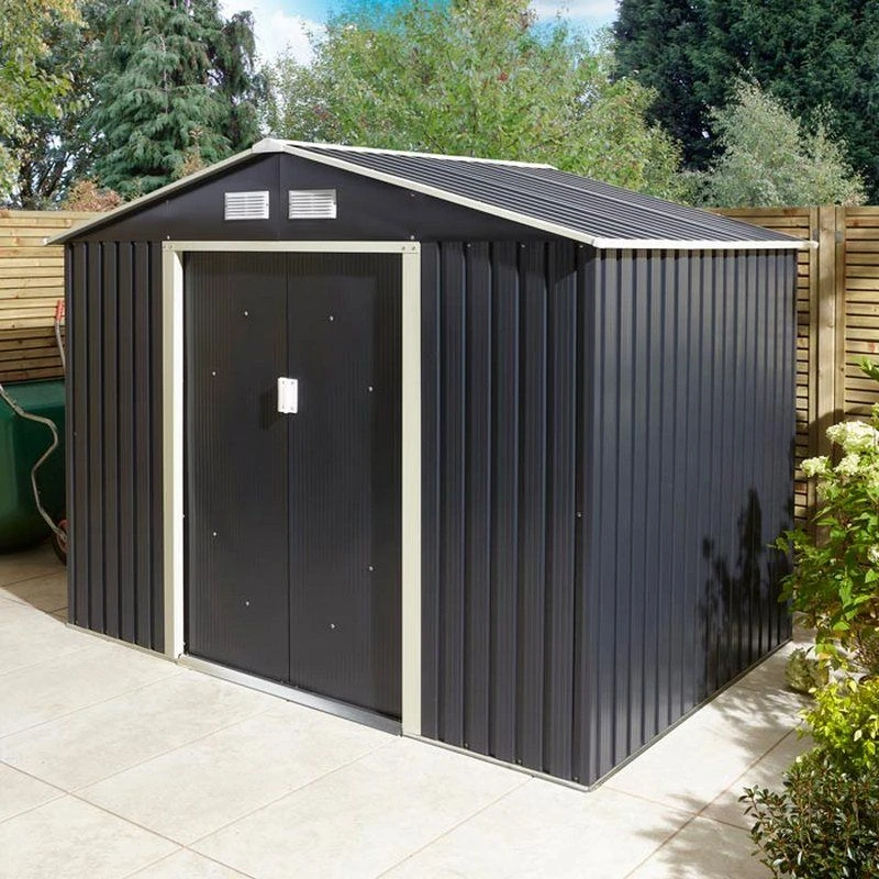 Rowlinson Trentvale 8x6 Metal Apex Shed Dark Grey - TV86APXDG 2 Rowlinson Trentvale 8x6 Metal Apex Shed Dark Grey - TV86APXDG - Image 2