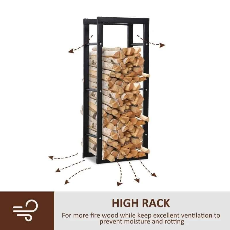 HOMCOM Firewood Log Holder 400mm - Black - 820-145 8 HOMCOM Firewood Log Holder 400mm - Black - 820-145 - Image 8