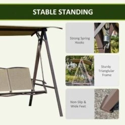 Outsunny 2 Seater Garden Swing Chair With Canopy - Brown - 84A-251BN 16 Outsunny 2 Seater Garden Swing Chair With Canopy - Brown - 84A-251BN -OUTSUNNY Sales Shop tlcb1018068b8cd46.jpg