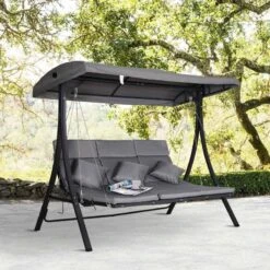 Outsunny 3-Seater Recliner Garden Swing Chair - Grey - 84A-139V70 -OUTSUNNY Sales Shop tmd6ff1859ad8c4cc.jpg