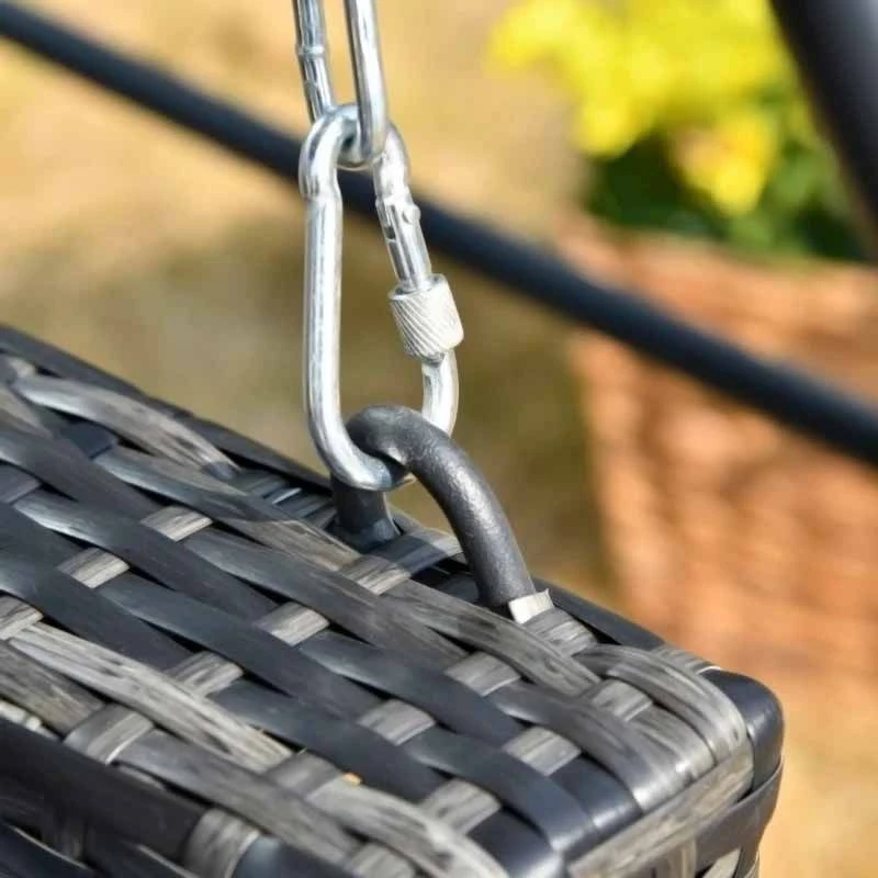 Outsunny 2 Seater Patio Rattan Swing Chair - Mixed Grey - 867-074 10 Outsunny 2 Seater Patio Rattan Swing Chair - Mixed Grey - 867-074 - Image 10