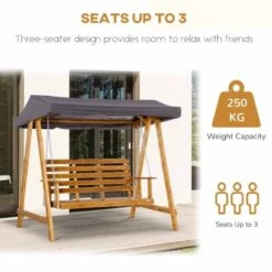 Outsunny 3 Seater Fir Wooden Garden Swing Chair With Canopy - Brown - 84A-215 19 Outsunny 3 Seater Fir Wooden Garden Swing Chair With Canopy - Brown - 84A-215 -OUTSUNNY Sales Shop wdwa0918006e003dc.jpg