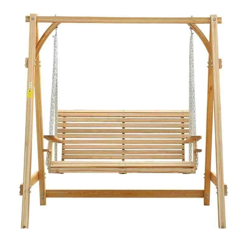 Outsunny 2-Seater Larch Wood Swing Chair - Natural - 01-0862 8 Outsunny 2-Seater Larch Wood Swing Chair - Natural - 01-0862 - Image 8