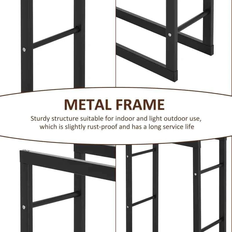 HOMCOM Firewood Log Holder 600mm - Black - 820-146 7 HOMCOM Firewood Log Holder 600mm - Black - 820-146 - Image 7
