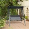 Outsunny 2 Seater Garden Swing Chair With Canopy - Dark Grey - 84A-251CG -OUTSUNNY Sales Shop ymh90f18068b8cd93.jpg