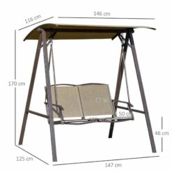 Outsunny 2 Seater Garden Swing Chair With Canopy - Brown - 84A-251BN 19 Outsunny 2 Seater Garden Swing Chair With Canopy - Brown - 84A-251BN -OUTSUNNY Sales Shop yxva1218068b8cd46.jpg