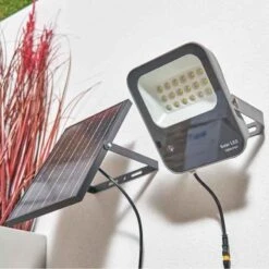Forum Lighting Denby Remote Control Solar Floodlight IK10 1100 Lumens - Grey - ZN-42053