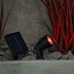 Forum Lighting Maltby Spike Solar Garden Lights 4 X 75 Lumens - Black - ZN-42058 -OUTSUNNY Sales Shop zink maltby 4 light led solar stake light kit black 8460 5020024002700 21667 2