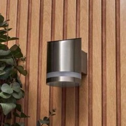 Forum Lighting Trimdon LED Solar Wall Light 100 Lumens - Stainless Steel - ZN-42045 -OUTSUNNY Sales Shop zink trimdon led solar downlight stainless steel 8447 5020024002571 42497