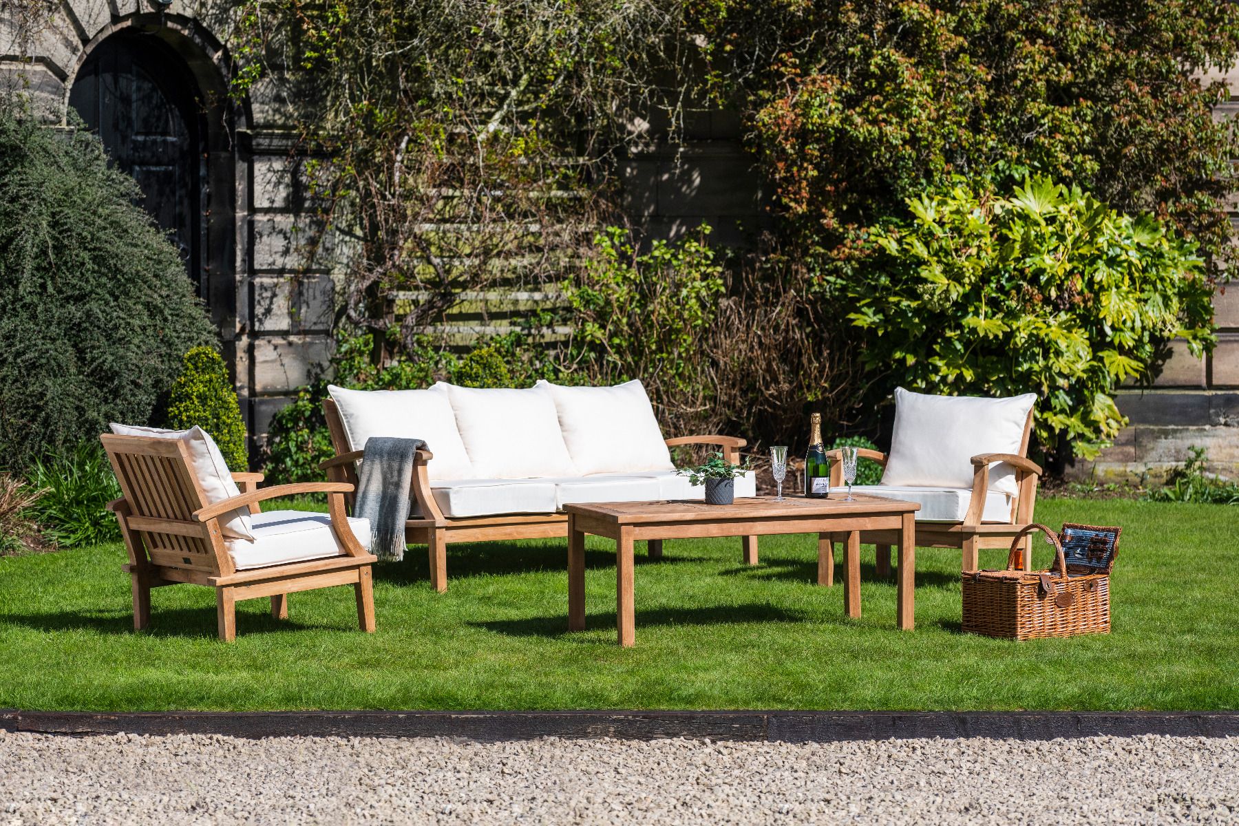 Front Page -OUTSUNNY Sales Shop burford teak garden large lounge set cream